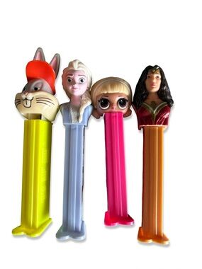 Pez Dispenser Lot - Bugs Bunny, Wonder Woman, Elsa, LOL Doll
